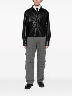 Martine Rose logo-patch Cotton Cargo Trousers - Farfetch Rose Logo, Martine Rose, Waist Strap, Cotton Logo, Cargo Trousers, Grey Cotton, Flap Pocket, Patch Logo, Top Brands