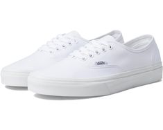 Classic Round Toe Skate Shoes For Everyday, White Canvas Shoes With Rubber Sole For Everyday, White Canvas Shoes With Gum Sole For Everyday, Classic White Canvas Skate Shoes, White Everyday Canvas Shoes With Gum Sole, Everyday White Canvas Shoes With Gum Sole, White Cotton Vans Canvas Shoes, Comfortable White Canvas Shoes With Gum Sole, Classic Vans Canvas Shoes With Gum Sole