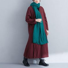 Item Code: 144910811150 Main Material: Linen,Cotton And MixingCollar Type: OpenClothing Placket: LacingPattern: PlainStyle: RetroSleeve Length: Long Sleeve(Shoulder Sleeve)Popular Elements: Pockets,Lacing,EmbroideryWaist: NaturalSeason: Spring,AutumnColor: Wine RedCombination Forms: Single Piece One Size Fit S/M(Fit for EU 36-40,US6-10,UK8-14,AU8-14,NZ8-14)Length: 118.00 cm/ 46.46 "Bust: 120.00 cm/ 47.24 "Sleeve length: 67.00 cm/ 26.38 "Cuff: 30.00 cm/ 11.81 "Waist: 116.00 cm/ 45.67 " The model height:165cm,weight:48kg,bust:82cm,waist:66cm,hips:87cmusually wear US Middle size PS:1.The measurement is measured by hands,there will be 1 cm-3 cm in error,hope you can understand.2.The product is taken in the bright light,there may be a little different in the color of the kind, please consult wi Casual Long Red Outerwear, Red Long Cotton Outerwear, Long Red Cotton Outerwear, Red Long Outerwear With Buttons, Long Red Outerwear With Buttons, Wine Red Coat, Red Coat, Retro Women, Bright Light