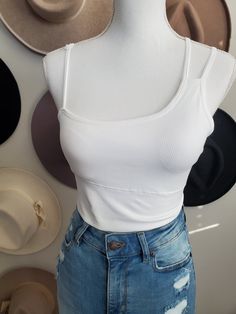 In Style, Camisole Top, Shoulder Strap, Long Sleeve Blouse, Crop Tops, Tank Tops, Women's Top, How To Wear