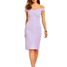 Gianni Bini Pastel Purple Dress. Classy Off Shoulder Bust. Form Fitting Bodycon Bodice. Slight Ribbed Texture. Sweetheart Neckline With Fold-Over Detailing For A Cowl Neck Effect. Lined. Rear Concealed Zip. Above / At Knee. Size Xs Approximate Measurements... Pit To Pit Lying Flat: 16” Waist: 12.5” Length: 36” Nwt New With Tags. Never Worn, No Flaws To Note. **First Poshmark Purchase? Use Discount Code Maysbabecave At Sign Up For $10 Off** Birthday Party Celebration Bridal Baby Shower Gender Rev Purple Dress Classy, Purple Dress Formal, Pastel Purple Dress, Hot Pink Midi Dress, Bust Form, Light Purple Dress, Floral Dress Formal, Embellished Midi Dress, Simple Gowns