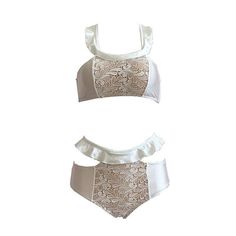 Indulge in the epitome of elegance and grace with our Lace Embroidered Lotus Swimsuit. Crafted with meticulous attention to detail, this swimsuit is a fusion of sophistication and style, tailored for the discerning woman who appreciates timeless beauty. Made from luxurious nylon fabric, it offers both durability and comfort, ensuring a luxurious feel against your skin. Embrace the allure of the lotus flower with delicate lace embroidery, adorning the swimsuit with intricate patterns that exude f Elegant Fitted Cream Swimwear, Chic Beige Swimwear For Party, Chic Beige Party Swimwear, Elegant White Swimwear For Sunbathing, Beige Party Swimwear, Elegant White Swimwear For Vacation, Beige Lined Swimwear, Elegant Lined Body Tankini For Poolside, Elegant White Swimwear For Poolside