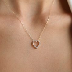 14k Gold Heart NecklaceDetails Available in 14k Gold, 14k Rose Gold, and 14k White GoldTotal Weight: 1.55 GrColor Selection: Yellow, Rose, WhiteChain: 14k Gold and 45 cm (18 inches) *Model in the photo wears 18 inches (45 cm) chain.GiftingEach design will arrive artfully presented in our branded gift boxes wrapped in a signature ribbon. Production & Delivery Production: 5 - 7 business days Delivery: 1 - 3 business days worldwide via Express Delivery We’re here to help with style advice, a second Rose Gold Heart Necklace, Rose Gold Heart, Style Advice, Gold Heart Necklace, Gold Stone, Stone Heart, Travel Pouch, Gold Heart