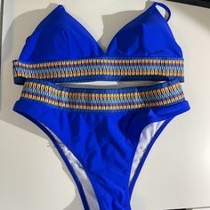 Blue Shein Swimsuit. Never Worn. Blue Stretch Lined Swimwear, Blue Swimwear For Pool In Spring, Royal Blue Swimwear For Summer Vacation, Blue One-piece Swimwear For Beach Party, Summer Blue Lined Swimwear, Blue Lined Summer Swimwear, Royal Blue Stretch Swimwear For Summer, Royal Blue Summer Swimwear For Pool, Lined Blue Swimwear For Beach Season