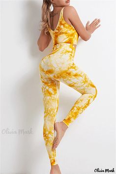 Olivia Mark - Pantalones de yoga con cintura alta estampados amarillos para mujer Summer High Waist Yoga Pants For Gym, Casual Yellow Leggings For Yoga, Summer Gym Compression Pants, Summer Compression Gym Pants, Fitted Sweatpants For Gym In Spring, Summer Stretch Sweatpants For Gym, Spring High-waist Sportswear Activewear, Fitted High-waist Gym Sweatpants, Casual Yellow Gym Leggings