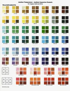 the color chart for different paints