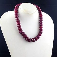 ad eBay - Handmade 800.00 Cts Red Ruby Faceted Beaded Womens Necklace Jewelry AK 29 E577 - Buy Now, click the link (eBay) Artisan Red Necklace With Polished Beads, Red Ruby Beaded Necklace With Faceted Details, Artisan Red Collectible Necklaces, Vintage Red Necklace With Large Beads, Luxury Hand-strung Red Beaded Necklace, Artisan Jewelry Necklaces, Ruby Necklace, Handcrafted Artisan Jewelry, Artisan Jewelry