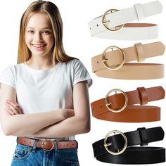 PRICES MAY VARY. Quality Materials: these color leather belts are made of quality PU leather and alloy buckle, strong and soft, not easy to fade; Light weight, not too much burden on the child's waist when wearing 2 Size to Choose: the width of the waistband of the children's pants is about 2.2 cm/0.86 inches and the waistband is available in 2 different lengths; Size M supports a length of 90 cm/35.4 inches and size S is about 80 cm/31.5 inches; Please check the size before ordering Simple and Girls Belts, Belt Top, Branded Belts, Chloe Faye, Simple Trendy Outfits, Adjustable Belt, Leather Belts, O Ring, Waist Belt