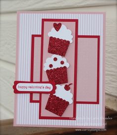 a valentine's day card with cupcakes on it