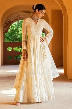 Buy PREEVIN Off White Triangle Mirror Embroidered Angrakha Anarkali With Dupatta Online | Aza Fashions Cheap Anarkali Blouse With Resham Embroidery, Luxury White Anarkali Embroidered Fabric, Luxury White Churidar With Dupatta, Luxury Off White Embroidered Anarkali Set, Luxury Anarkali Style Off-white Dupatta, Luxury Anarkali Dress In Off White, Luxury Off White Churidar For Weddings, Luxury Off White Traditional Churidar, Luxury Off White Churidar For Transitional Season