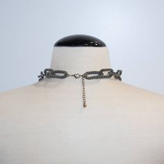 "Thick box chain long neckalce. The chain is vintage and provides bold look. Wear it with anything from a long summer dress to special occasions. See pictures please. It measure 32\" long plus extra 2.5\" chain to adjust the length. NOTE: This is a vintage item. Please do not expect perfection in this pre owned and loved items. We do our best to photograph and describe each item accurately. Please see all photos, as they are an important part of the product listing. **Immediate Shipping. ONLY ON Vintage Choker Chain Necklace For Party, Vintage Chain Choker For Party, Chunky Chain Metal Necklace For Party, Metal Link Choker For Parties, Metal Box Chain Choker Necklace, Vintage Metal Chain Necklace For Party, Metal Chain Link Necklace For Party, Metal Chain Necklace For Party, Vintage Adjustable Chain Necklace