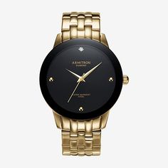 Number of Batteries: 1Included: 1 Watch(es)Features: Diamond Dial, Quick ShipBattery Type: Silver OxideJewelry Closure: Fold Over ClaspPower Source: Battery (included)Water Resistance: 50mBand Color: Gold ToneDial Color: BlackMetal Color: Gold ToneCase Thickness: 8.9mmCase Width: 42mmBand Content: Stainless SteelCase Materials: 100% NickelBattery Size: Sr626swBand Width: 20mmCare: Wipe CleanCountry of Origin: Imported Mens Gold, Casual Clothes, Mens Casual Outfits, Steel Bracelet, Fold Over, Stainless Steel Bracelet, Gold Watch, Stainless Steel Case, Jewellery And Watches