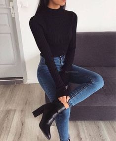 10 outfits elegantes con jeans perfectos para ir a trabajar - Mujer de 10 Chicago Winter, Outfit Chic, Populaire Outfits, Stil Inspiration, Ținută Casual, Classy Casual, Modieuze Outfits