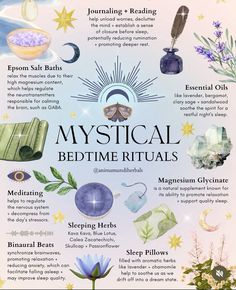 Mystical Bedtime Routines �✨💚 Herbal Diy, Bedtime Rituals, Bedtime Routines, Witch Spirituality, Bedtime Ritual, Witch Spell Book, Energy Healing Spirituality, Herbal Healing, Herbal Magic