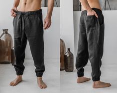 Samurai Pants, Yoga Pants Men, Linen Harem Pants, Cotton Harem Pants, Black Linen Pants, Yoga Trousers, Unisex Pants, Expensive Clothes, Black Cargo Pants