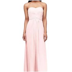 Nwt David’s Bridal Sweetheart Strapless Chiffon Pleated Maxi Dress Blush Pink Color Angel Size 10 Approximate Measurements Laying Flat Pit To Pit: 18’ Waist: 16’ Length: 54’ Excellent New Condition! I Ship Same Or Next Day. If You Have Any Questions Please Ask. Bundle For Extra Savings. Happy Poshing!!! Sleeveless Pink Chiffon Bridesmaid Dress, Pink Sleeveless Chiffon Bridesmaid Dress, Pink Sleeveless Chiffon Wedding Dress, Pink Sleeveless Chiffon Dress For Wedding, Pink Sleeveless Bridesmaid Dress With Ruched Bodice, Pink Feminine Bridesmaid Dress For Wedding, Feminine Pink Bridesmaid Dress For Wedding, Feminine Pink Strapless Dress With Sweetheart Neckline, Pink Bridesmaid Dress With Sweetheart Neckline For Party