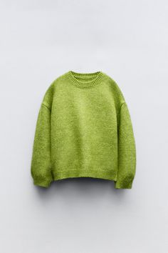 BASIC KNIT SWEATER Zara Australia, Zara New, Cardigan Sweater Jacket, Knitwear Cardigan, Green Sweater, Boy Clothes, Winter 2024, Linen Shirt