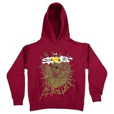 Sp5der Logo Hoodie Sweatshirt Maroon | Spider Worldwide Trusted Seller 100% Authentic Fast Shipping Fw22 Cotton Ribbed Cuffs, & Waist Made In Usa In Most Cases We Do Not Keep Original Packaging From Brands Unless It Is Shown In Our Listing Pictures, This Applies To All Clothing In Our Shop. All Pictures Are Taken By 0riginalfeet. Red Graphic Print Hoodie With Relaxed Fit, Relaxed Fit Red Hoodie With Graphic Print, Red Relaxed Fit Hoodie With Graphic Print, Red Graphic Print Hoodie For Fall, Hoodie Brands, Birthday Wishlist, Mens Shirts, Man Shop, Sweatshirts Hoodie