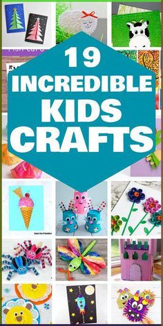 the cover of 19 incredible kid's crafts, including paper flowers and other items