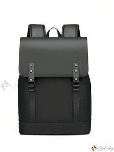 a black and grey backpack with two straps