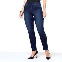 WynneDenim Performance Stretch Straight Leg Jean From Marla Wynne's new denim collection, this slim straight leg jean flatters your figure so you can feel confident about looking your best. Jean Gray, Stylish Jeans, Denim Collection, L Shape, Feel Confident, Easy Wear, Denim Fashion, Straight Leg Jeans, Fashion Clothes Women