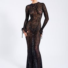 70s Gown, Miss Circle, Sheer Mesh Dress, Fishnet Dress, Backless Maxi Dress, Boujee Outfits, Burnout Velvet, Printed Gowns, Beautiful Costumes