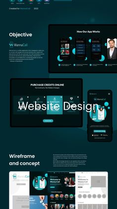 the website design for an app that is designed to look like it has many different features