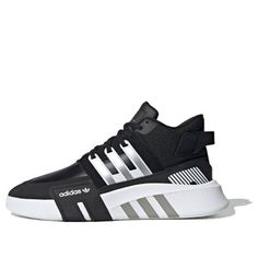 adidas EQT Bask ADV V2 'Core Black' FW4253 (SNKR/Casual/Unisex/Mid Top) Adidas Eqt, Mid Top, Black Silver, Metallic Silver, Adidas, Black