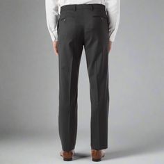 The finest trousers offered by Ballin, these luxury dress pants are crafted from pure Super 130s wool from the famed Italian mill Loro Piana. Choice of 2 fits - a traditional fit with a regular rise, and a more modern fit (but not skinny). See below to compare the two fits. FEATURES: 240g weight Rounded extension with loop-tab closure 2 front 1/8" top pockets with pick stitch 2 back button-through welt pockets with “D” tack 3/8″ Loops On-waistband watch pocket Coin pocket inside right front pock Pick Stitch, Watch Pocket, Dog Socks, Brown Dog, Stitch 2, Luxury Dress, Loro Piana, Modern Fit, Welt Pockets