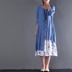 Gray long sleeve summer dress layered cotton maxi dresses plus size casual floral inside asymmetricalThis dress is made of cotton or linen fabric, soft and breathy, suitable for summer, so loose dresses to make you comfortable all the time.Measurement: One Size: length 110cm / 42.9" Shoulder 38cm / 14.82" Sleeve Length 38cm / 14.82" Armhole 36cm / 14.04" Bust 110cm / 42.9" Waist 126cm / 49.14" Cuff 28cm / 10.92"Materials used: CottonPayment: We accept payment by paypal and credit card. if you wo Dresses Plus Size Casual, Cotton Maxi Dresses, Maxi Dresses Plus Size, Summer Maxi Dress Floral, Long Sleeve Summer Dress, Best Maxi Dresses, Dress Layered, Loose Dresses, Dresses Plus Size