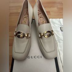 This Is An Authentic Brand New Gucci Heels In The Size 40.5 These Are Super Cute Goes For $890 Not Including Tax Classic Gucci Loafers For Evening, Classic Gucci Evening Loafers, Gucci Leather Sole Evening Loafers, Gucci Evening Loafers With Leather Sole, Luxury Square Toe Heels For Formal Occasions, Elegant Round Toe Heels With Horsebit Detail, Formal Round Toe Heels With Horsebit Detail, Leather Heels With Horsebit Detail For Office, Elegant Leather Heels With Horsebit Detail