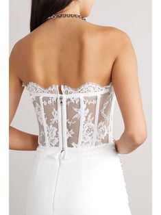 DOLCE&GABBANA Grosgrain-trimmed lace bustier top | NET-A-PORTER Elegant Sleeveless Bodice With Lace Trim, Elegant Corset With Sweetheart Neckline And Lace Trim, Elegant Corset With Lace Trim And Sweetheart Neckline, Delicate Lace Fitted Bodice Corset, Elegant Sleeveless Lace Bodice, Fitted Delicate Lace Corset, Fitted Strapless Lace Top, Delicate Lace Fitted Corset, Sleeveless Contrast Lace Fitted Corset