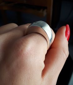 "Chunky Dome Ring, Sterling Silver, Statement Ring, Wide Band Ring, Unique Ring, Big Dome Ring, Modern Dome Ring, Ring for Womens Modern and Chic in Design, this Statement Dome Ring is stunning. Perfect on it's own and just may be the only ring you need. ✔~ 100% Handmade ~ ✔~ 100% 925 Sterling Silver ~ ✔~ Height 7.9 MM ~ \"the upper part\" ~ ✔~ Width 12.0 MM ~ \"the upper part\" ~ ✔~ Weight 13.0 grams \"in medium size\" ~ ✔~ Μade to order ~ ✔~ Free shipping ~ ✔~ Available Express shipping ~ ✔~ T Modern Thick Band Diamond Ring As Gift, Modern Wide Band Ring As Gift, Modern Wide Band Anniversary Rings, Modern Wide Band Engraved Promise Ring, White Gold Wide Band Dome Ring For Promise, Modern Engraved Wide Band Promise Ring, Gift Wide Band Open Ring Engraved, Gift Engraved Wide Band Open Ring, Modern Wide Band Dome Ring As Gift