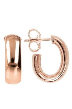 Milano Golden Rosé Hoop Earrings - L'Atelier Global Golden Earring, Rose Gold Hoop Earrings, Golden Earrings, How To Clean Metal, Gold Alloys, Golden Rose, Milan Italy, Jewelry Cleaner, Rose Gold Earrings