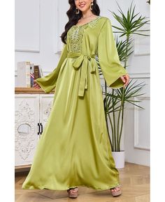 Get 10% off now! Buy classy beaded embroidered muslim abaya party dress for eid at cheap price online. Free stable shipping and pro custom service since 2009. Plus Size Long Dresses, Dress Kaftan, Eid Dresses, Pearl Dress, Womens Fall Dress, Muslim Dress, Abaya Designs, Floral Dresses Long, Abaya Dress