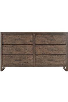 the chest of drawers is made from wood and has four drawers on each side, one with