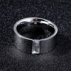 Rings-New Arrival Stainless Steel Ring Couple Ring For Women With Big Crystal Wedding Band Ring Width 8mm Size 6-11 Gift For MenModel Number:4000838382980 Crystal Wedding Band, Ring Couple, Couple Ring, Stainless Steel Ring, Mirror Set, Wedding Band Ring, Zircon Ring, Crystal Wedding, Couple Rings