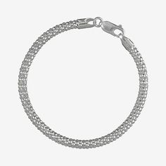 Circumference: 8 InchJewelry Closure: Lobster ClaspLink Construction: SolidMetal Color: WhiteChain Length: 8 InchChain Construction: LinkCare: Wipe CleanBracelet Type: Chain BraceletsMetal: Sterling SilverCountry of Origin: Imported Sterling Silver Round Bracelet With Chain For Everyday, Everyday Silver Metal Braided Bracelets, Silver Adjustable Snake Chain Bracelet, Silver Bangle Bracelet With Lobster Clasp, Elegant Silver Braided Bracelet With Lobster Clasp, Minimalist Charm Bracelet With Round Chain, Silver Chain Bracelet For Everyday, Everyday Round Silver Chain Bracelet, Silver Snake Chain Bracelet For Everyday