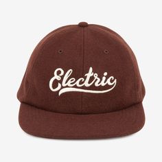 Electric script hat wool mens and womens snapback cap brown Brown Outdoor Baseball Cap With Embroidered Logo, Brown Baseball Cap With Embroidered Logo For Outdoor, Outdoor Brown Baseball Cap With Embroidered Logo, Brown Snapback Hat For Winter, Brown Snapback Cap With Embroidered Logo, Brown Snapback Baseball Cap With Embroidered Logo, Winter Brown Flat Bill Baseball Cap, Casual Wool Snapback Hat, Brown Baseball Cap With Embroidered Logo