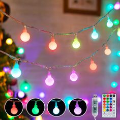 PRICES MAY VARY. LED USB Globe String Lights: USB-powered LED globe twinkle string lights with USB port transformer, 39 feet in total length, 6.5 feet lead cord with 4 inches lights spacing, 100 shatterproof globes with 16 single color and multicolor, wonderful for outdoor camping, DIY crafting, a great gift for birthday, and fantastic for wedding, indoor decor 2-in-1 Powered: The Color Changing String Lights come with a USB plug and adapter. Conveniently powered by an AC outlet, power bank, USB Dorm Lighting, Dorm Party, String Lights In The Bedroom, Wedding Indoor, String Ball Lights, Globe String Lights, Bulb String Lights, Outdoor Bedroom, Led Fairy Lights