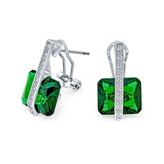 These enthralling stud earrings feature stunning rectangular cz stones set under a sparkling, clear cz accent bar for added luster. Fit for royalty, these stunning studs showcase art deco insured style are a perfect option for a birthday. Rectangular Cubic Zirconia Earrings With Diamond Accents, Rectangular Crystal Earrings For Gifts, Emerald Cut Drop Earrings, Prom Earrings, Birthstone Colors, Cubic Zirconia Jewelry, Emerald Earrings, Modern Earrings, Art Deco Jewelry