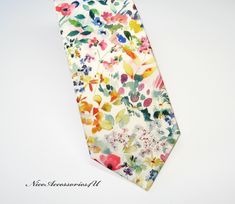 Spring Wedding Suit And Tie Accessories, Floral Print, Spring Wedding Floral Print Suit And Tie Accessories, Floral Print Tie For Spring Gift, Floral Print Ties For Spring Gift, Spring Floral Print Ties As Gifts, Floral Print Standard Tie For Wedding, Multicolor Floral Print Wedding Ties, Floral Print Suit And Tie Accessories For Summer Weddings, Summer Wedding Suit And Tie Accessories With Floral Print