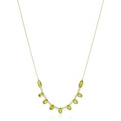 Tej Kothari’s passion for vintage jewelry is equaled by his decidedly modern point of view. Lushness and minimalism meet in pieces handcrafted with gold, bold custom-cut stones and delicate diamonds. Peridot, 8.00ctw. 18-karat yellow gold. 18" long. Peridot Necklace Vintage, Luxury Yellow Gold Peridot Jewelry, Elegant Yellow Gold Gemstones With Accents, Yellow Gold Briolette Gemstones For Formal Occasions, Luxury Yellow Gold Briolette Gemstones, Luxury Peridot Jewelry For Formal Occasions, Formal Yellow Gold Briolette Gemstones, Elegant Green Marquise Necklace, Luxury Gold Peridot Jewelry