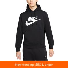 in stock Nike Mens Clothing, Black Sportswear, Nike Sportswear Club Fleece, Men's Sportswear, Nike Hoodie, Mens Sportswear, Style Streetwear, Drawstring Hoodie, Hoodie Top