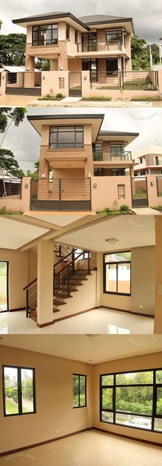 the before and after shots of a house with windows, doors, and balconies