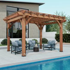 12x10 Pergola Main Cedar Pergola, Galley Kitchen Remodel, Grill Gazebo, Wood Pergola, Gazebo Pergola, Climbing Vines, Patio Accessories, Pergola Patio, Outdoor Pergola