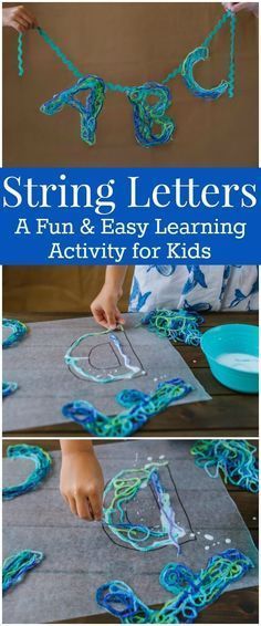 the instructions for string letters and how to use them in this fun activity with kids