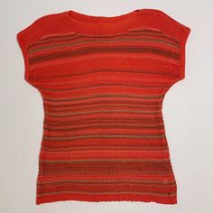 C Apparel Cap Sleeve Sweater. Coral/Orange Color With Stripes. 100% Cotton. Perfect For Spring/Summer. Nwt. Size Small, Measurements Laying Flat 18.5” Pit To Pit, 25.5” Shoulder To Hem. Red Knitted Casual Tops, Orange Knitted Crew Neck Top, Fitted Knitted Orange Top, Orange Knitted Summer Tops, Fitted Orange Knitted Tops, Summer Orange Knitted Tops, Orange Knit Vacation Top, Orange Knit Top For Vacation, Orange Knit Beach Top