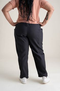 The Cinema Pants offer ample side pockets and elastic to secure the waist. Designed to flatter and fit everybody - a great unisex style. 100% Organic Cotton Canvas with a soft hand-feel. Baggy Bottoms With Elastic Waistband For Everyday, Comfort Stretch Solid Color Trousers, Relaxed Fit Bottoms With Straight Hem, No Pockets, Stretch Dress Pants With Pockets, Black Comfort Stretch Pants With Pockets, Comfort Stretch Black Bottoms With Pockets, Loose Fit Straight Leg Work Pants With Welt Pockets, Black Bottoms With 4-way Stretch And Straight Hem, Solid Pants With Side Pockets And Straight Hem