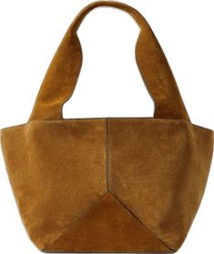 Luxury Cognac Rectangular Hobo Bag, Modern Cognac Pouch Bag, Suede Tote, Porter, Women Collection, Leather